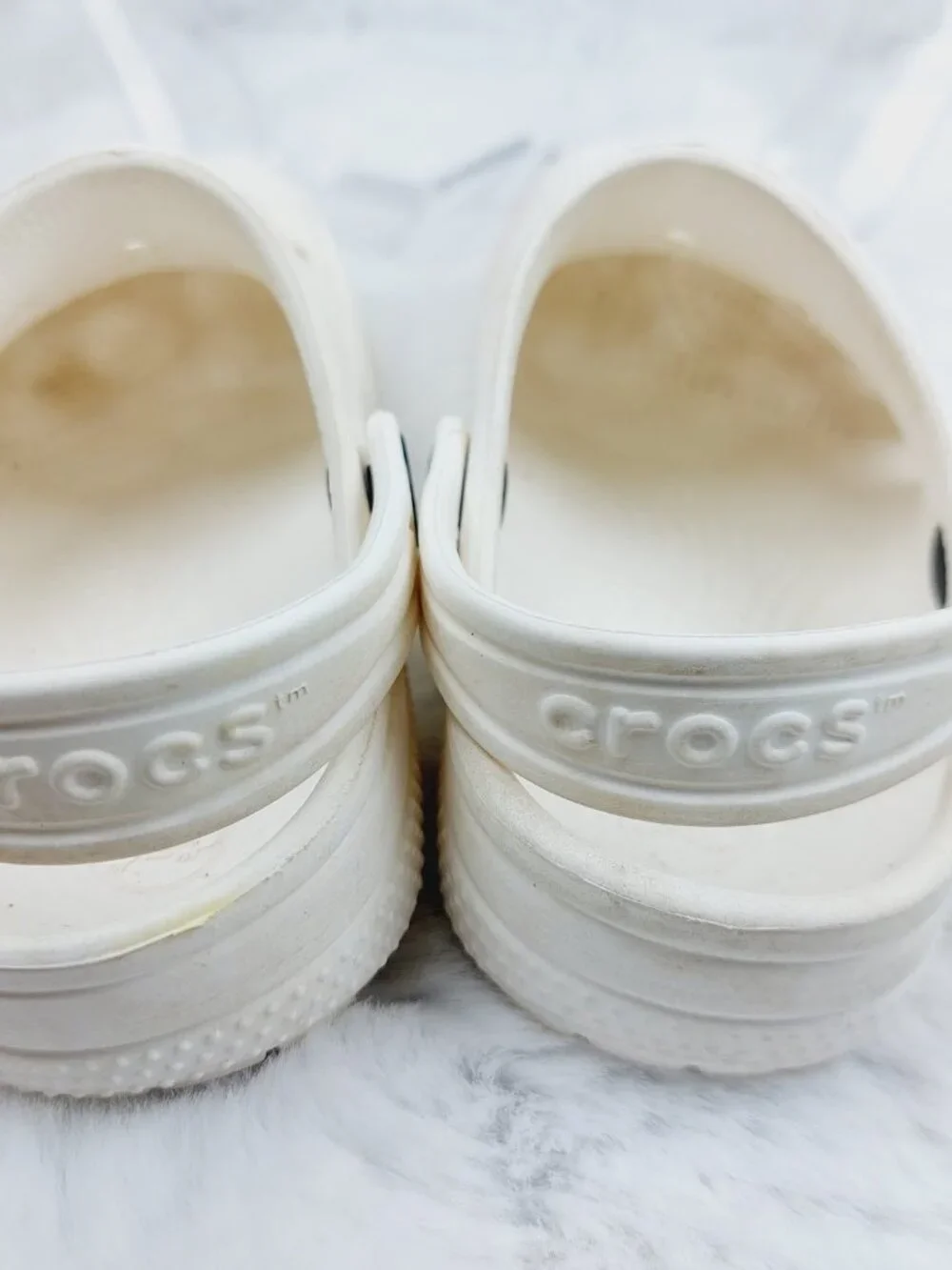 Crocs Girl's White Classic Adjustable Breathe Slip-On Casual Clogs Size 11